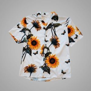Mens Sunflower Button Up
